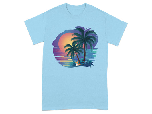 Tropical Sunset Palm Trees Design T-shirt product type