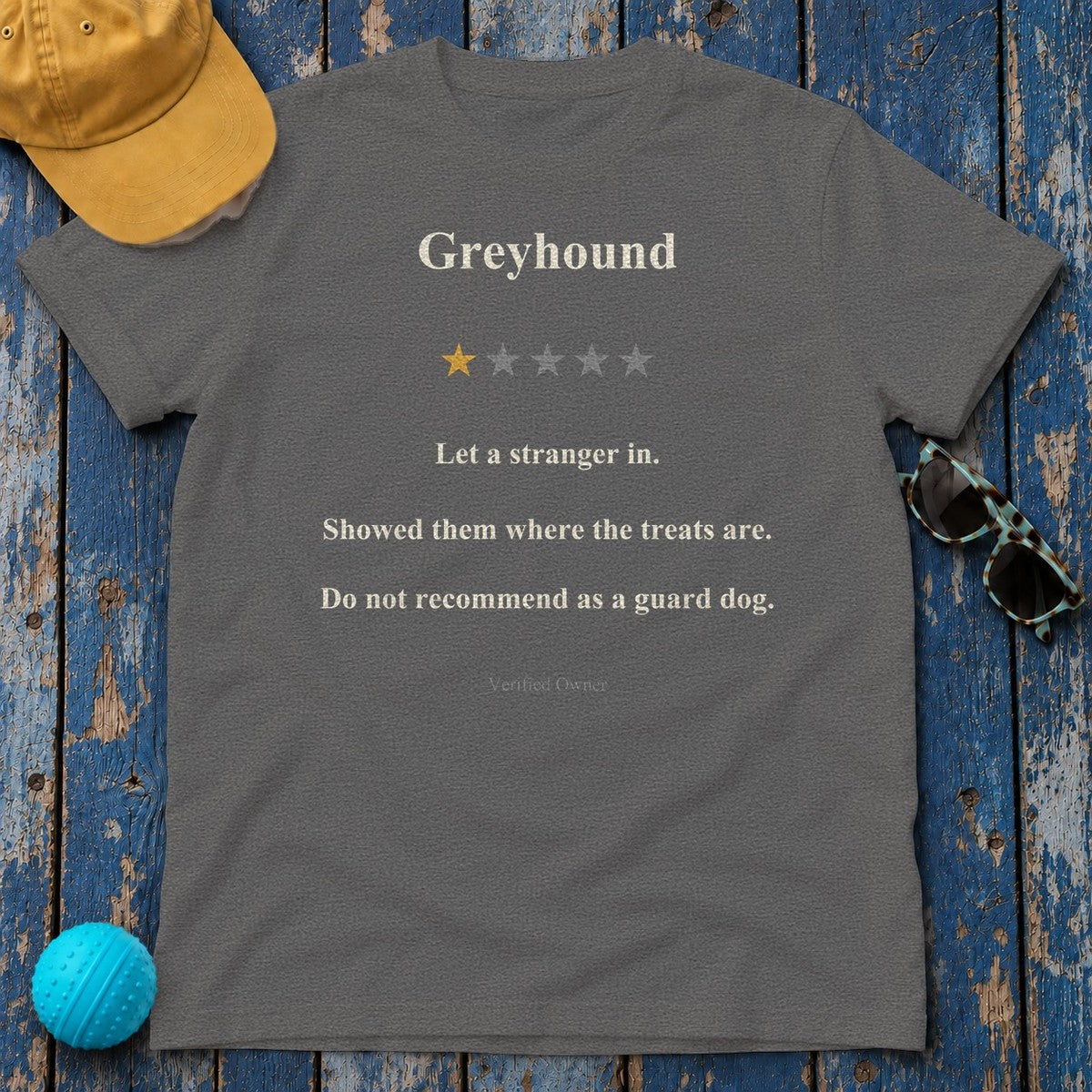 Greyhound One-Star Review Tee in Dark Grey Heather
