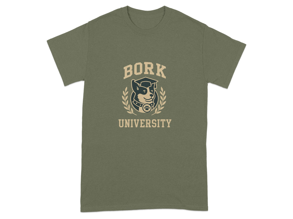 Bork University Dog Graphic Tee Fun Casual Wear