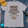 Greyhound Sweet Clean Smells Good Funny Tee in Athletic Heather