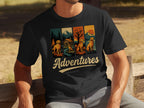 Colorful dogs adventures design t-shirt