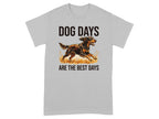 Grey t-shirt with brown dog and text "DOG DAYS ARE THE BEST DAYS".