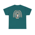 Cute Corgi with Rainbow Stars Print T-Shirts