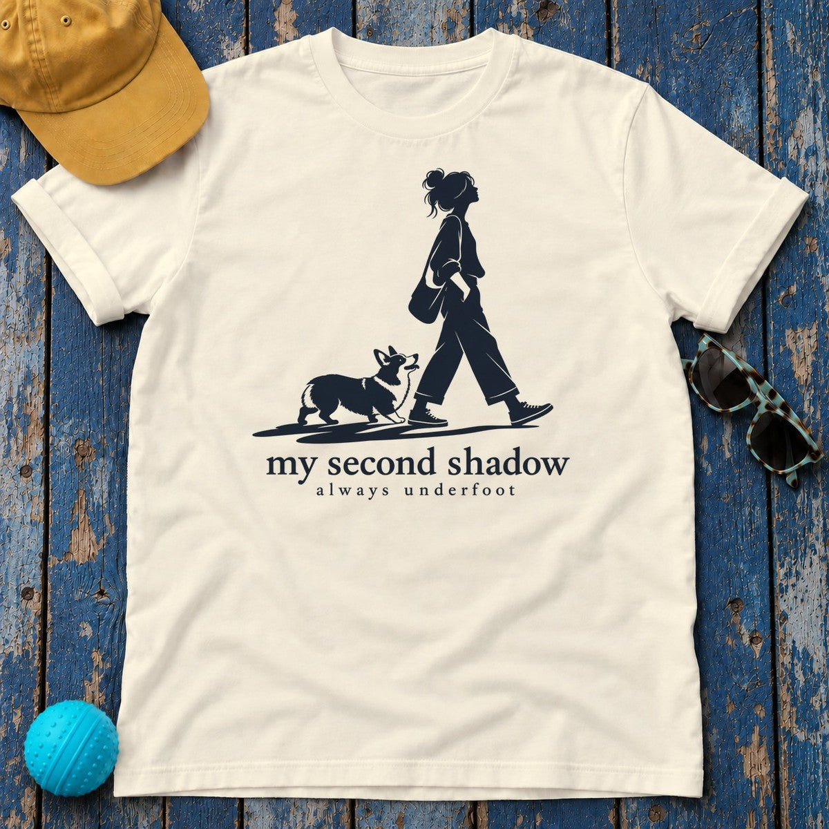 My Second Shadow Corgi T-Shirt in Natural