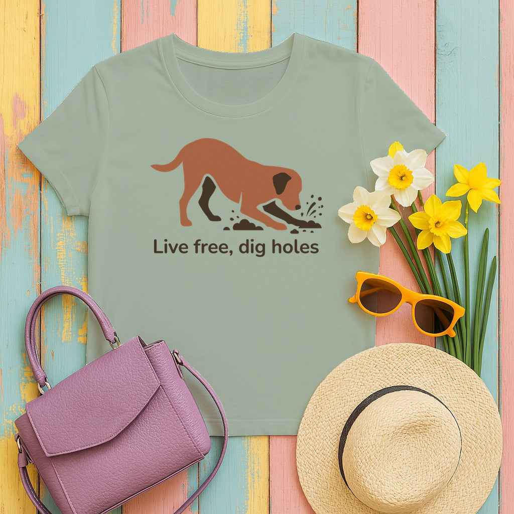 Live Free Dig Holes Lab T-Shirt in Bay