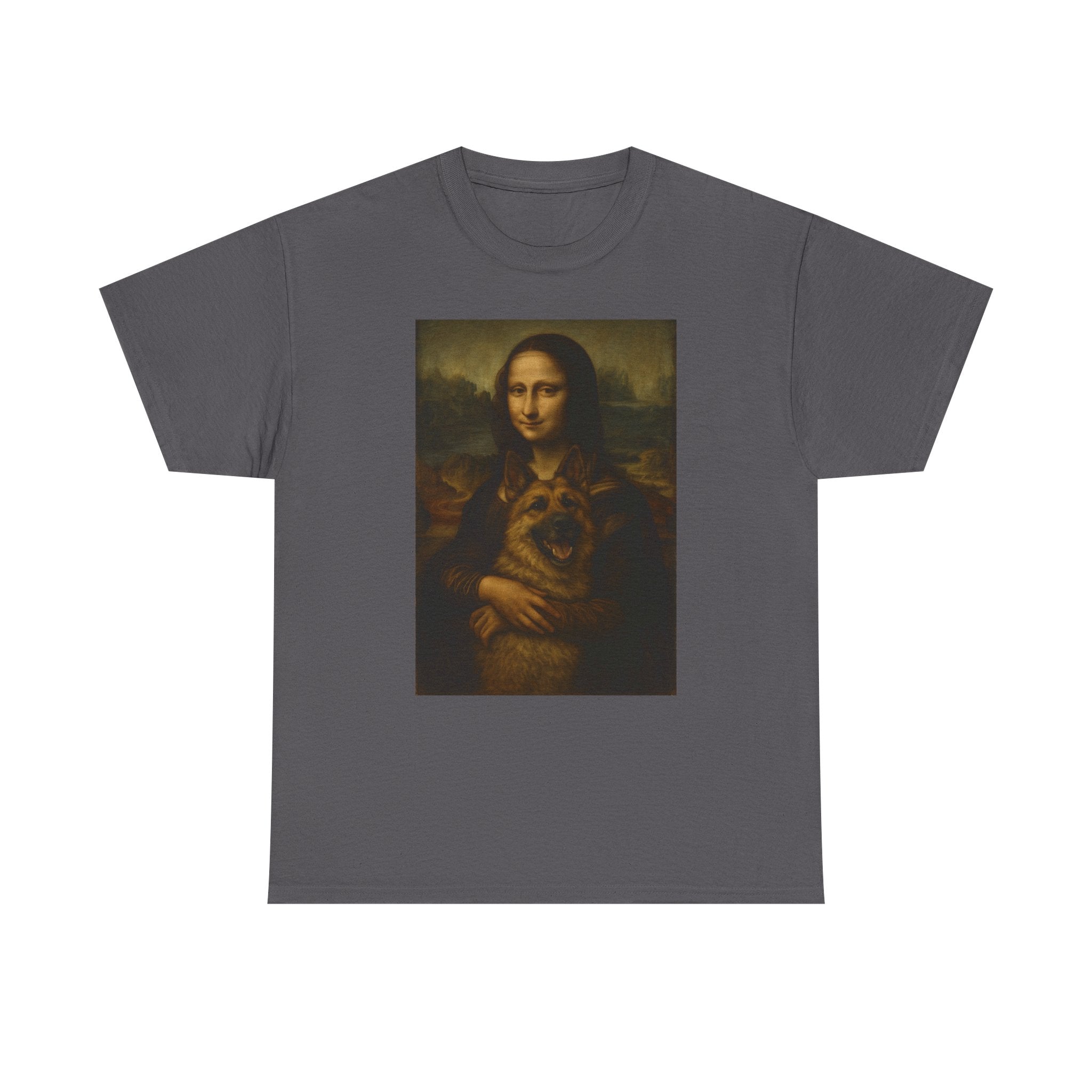 Mona Lisa German Shepherd Dog Friendship Artwork T-Shirt