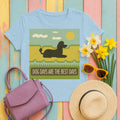 Dog Days Are the Best Days Poodle T-Shirt in Light Blue