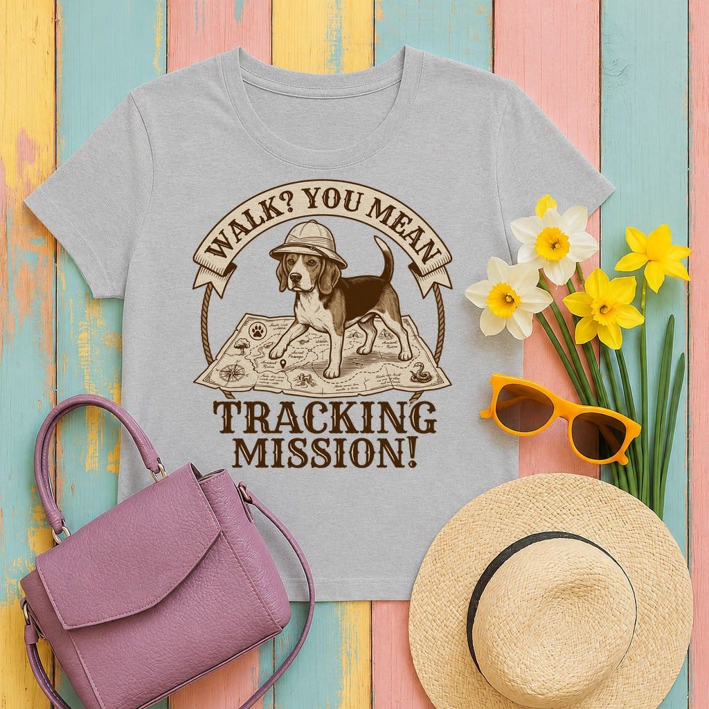 Tracking Mission Beagle T-Shirt in Sport Grey