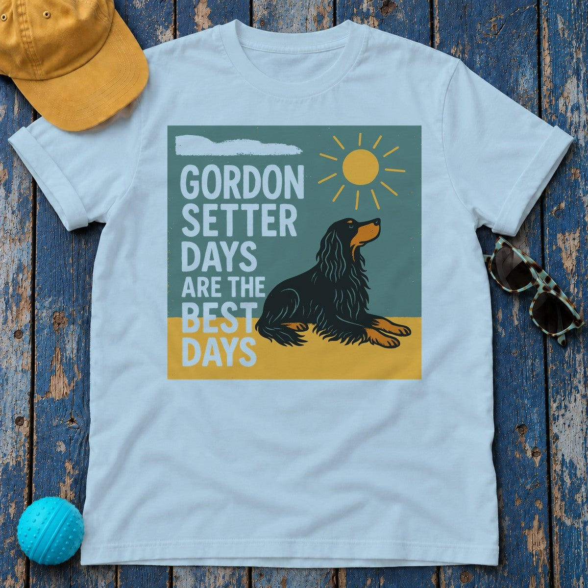 Vintage Gordon Setter Days T-Shirt in Light Blue