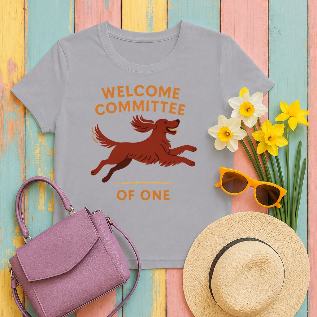 Irish Setter Welcome Committee of One T-shirt in Athletic Heather