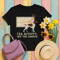 German Shorthaired Pointer Tail Activity Off the Charts T-shirt in Black
