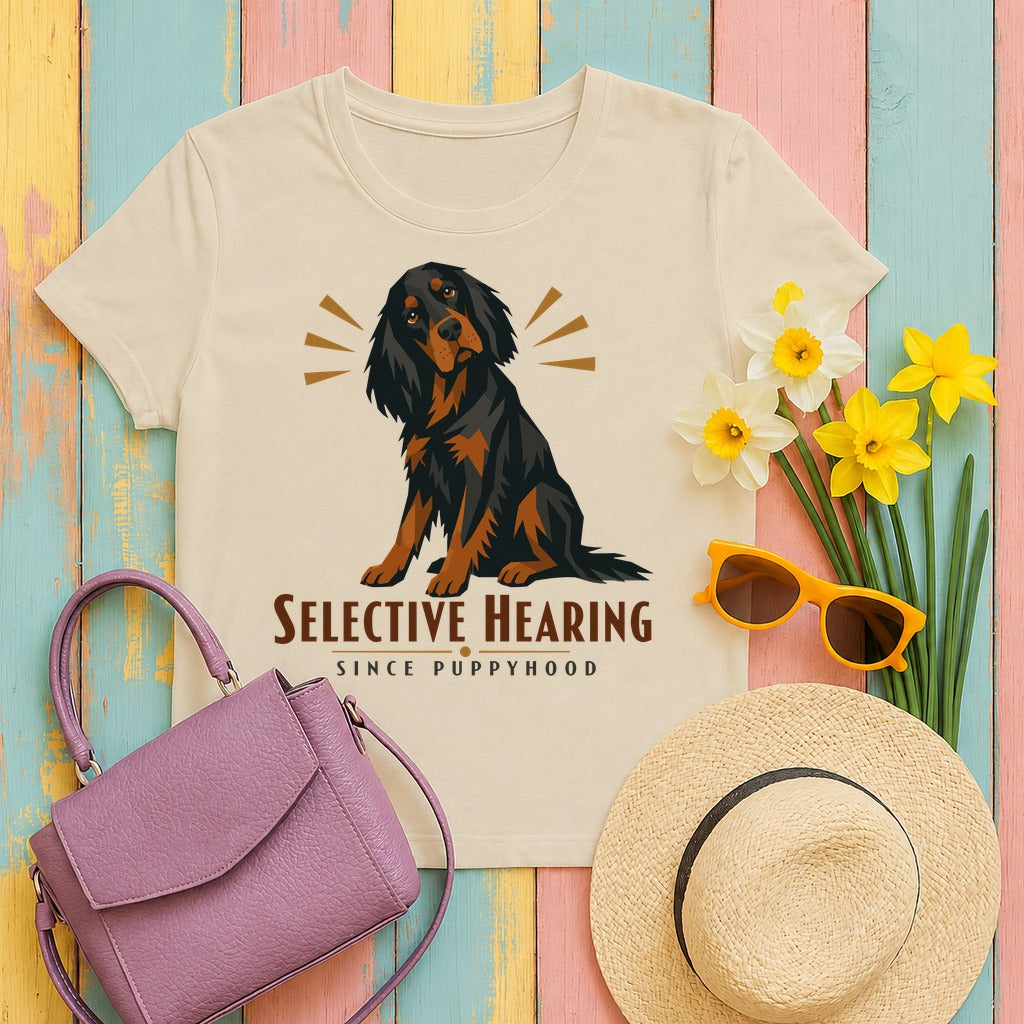 Selective Hearing Gordon Setter T-Shirt in Sand
