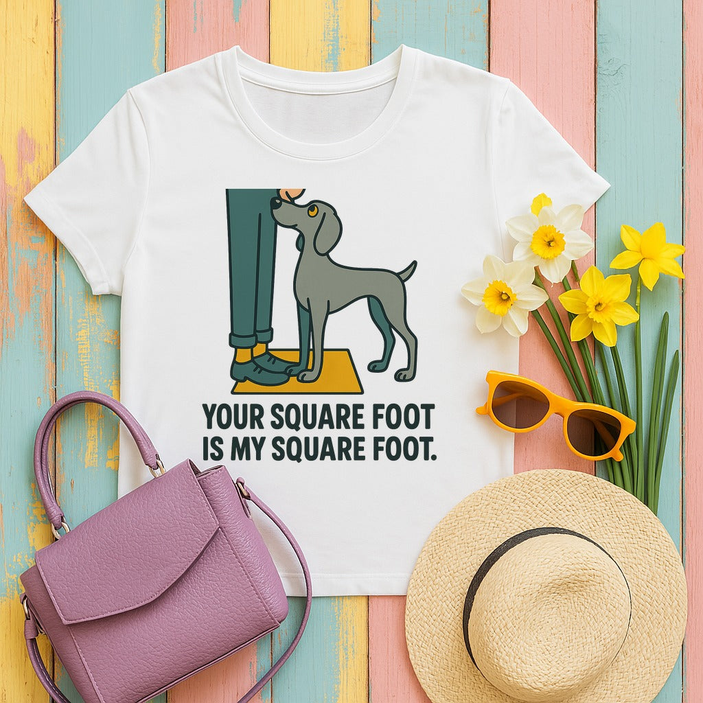 Weimaraner Your Square Foot Tee in White
