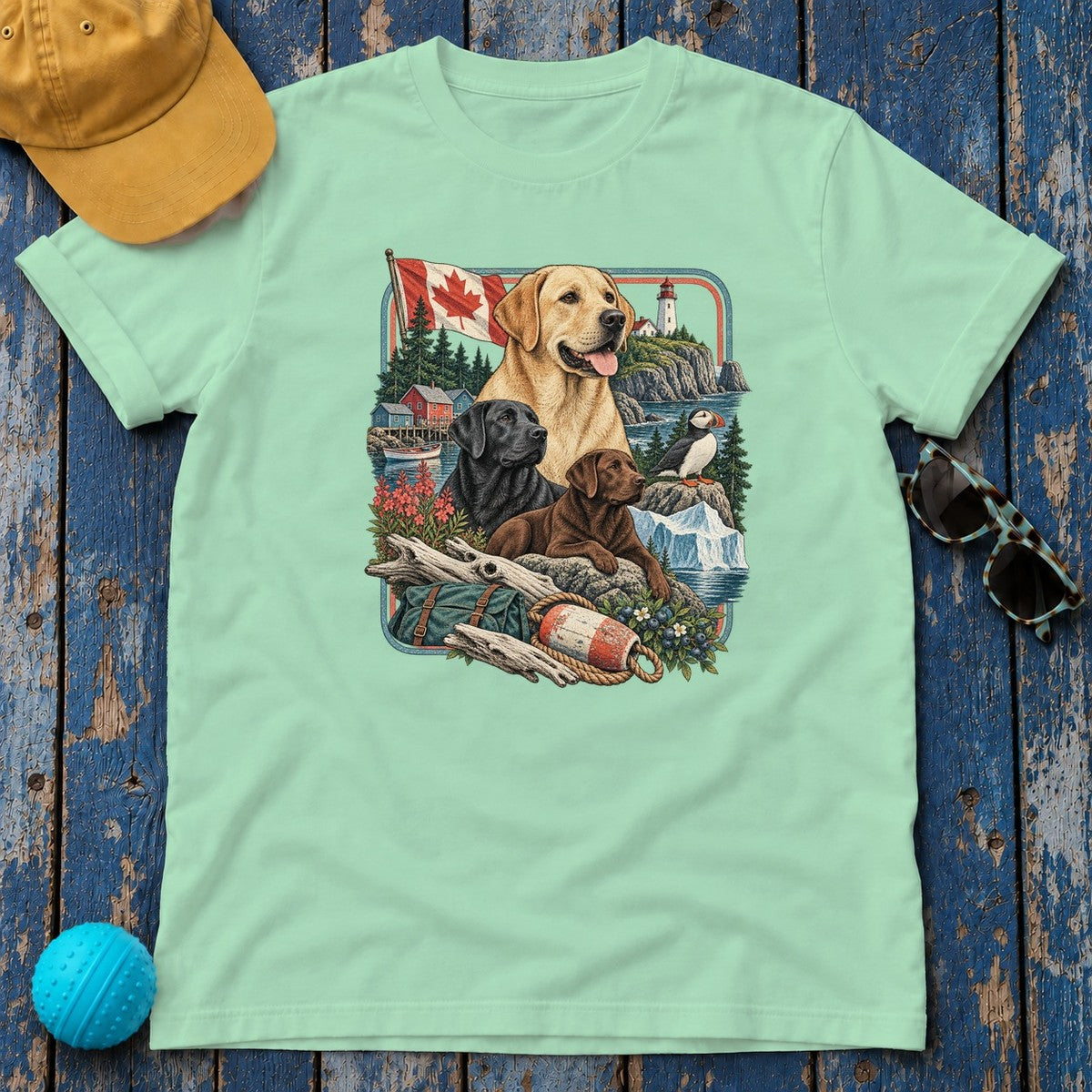Labrador Retriever Canada Heritage T-Shirt in Mint