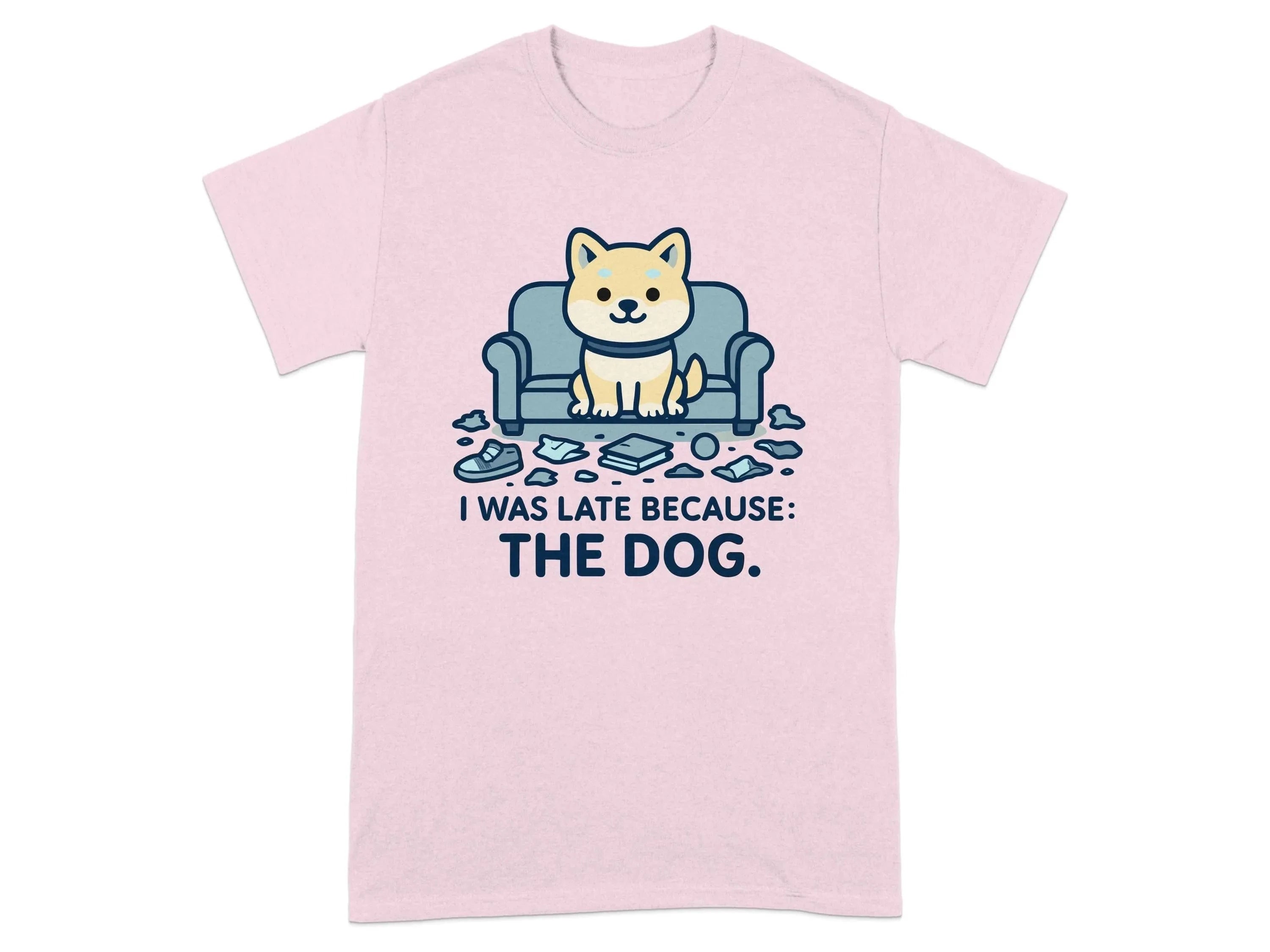 I Was Late Because The Dog Cute Puppy Design T-Shirt T-shirt