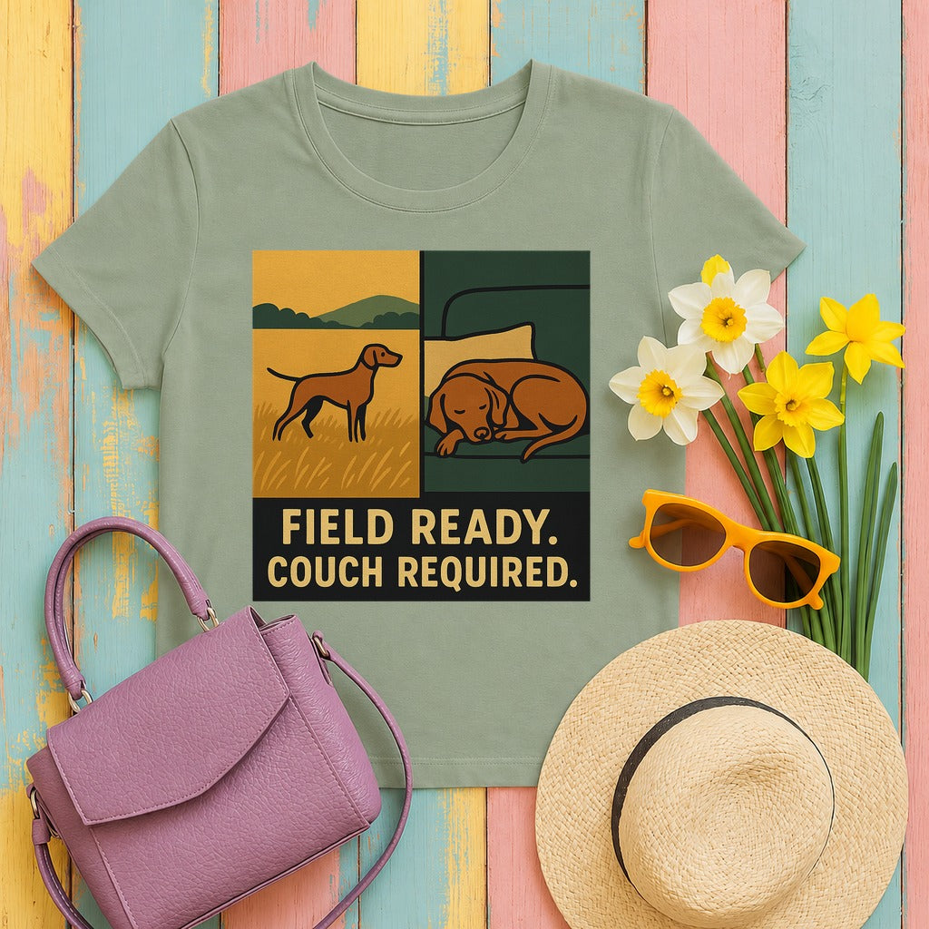 Vizsla Field Ready Couch Required Tee in Sage