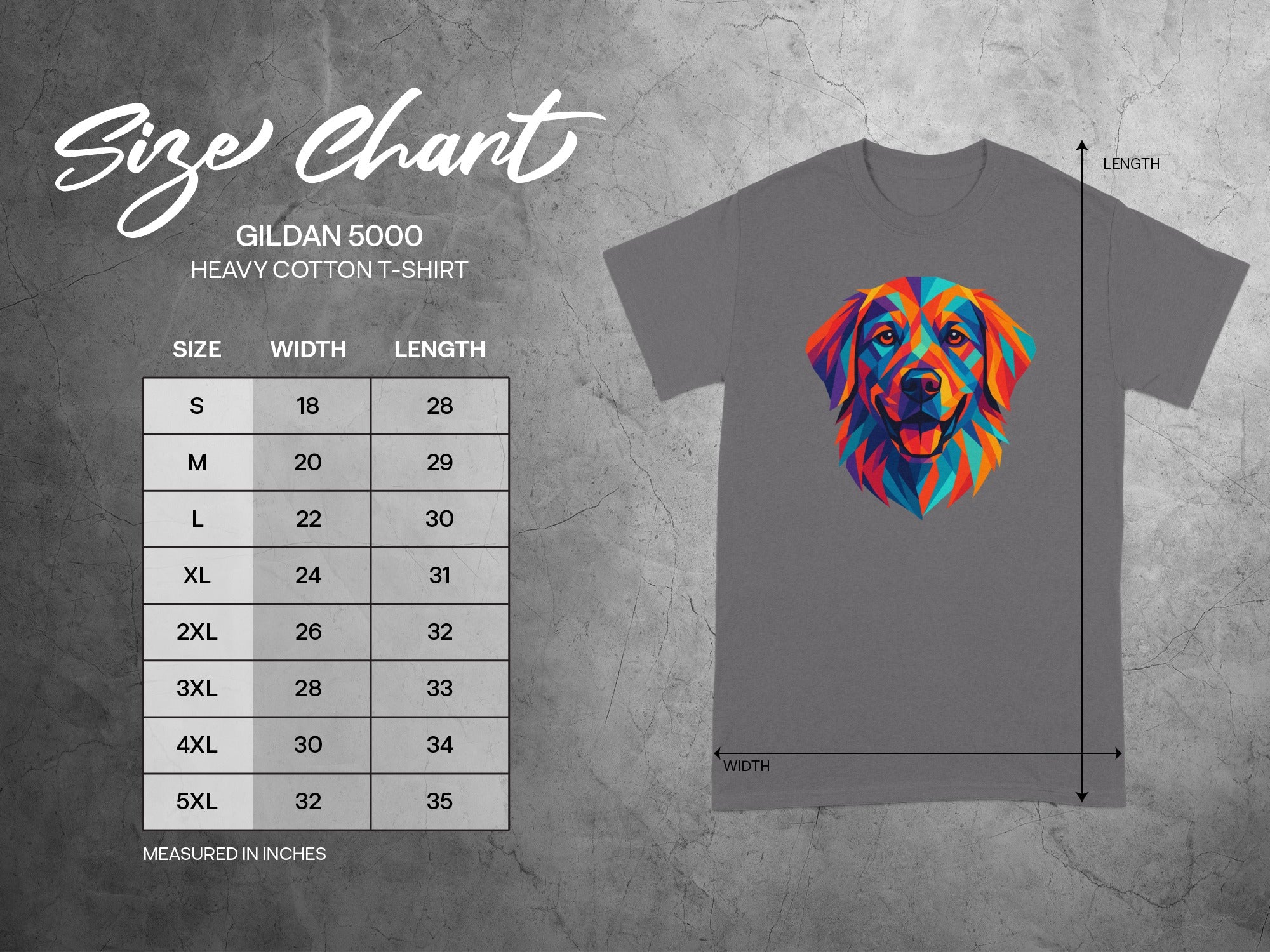 Colorful Geometric Dog Design Gildan 5000 T-Shirt