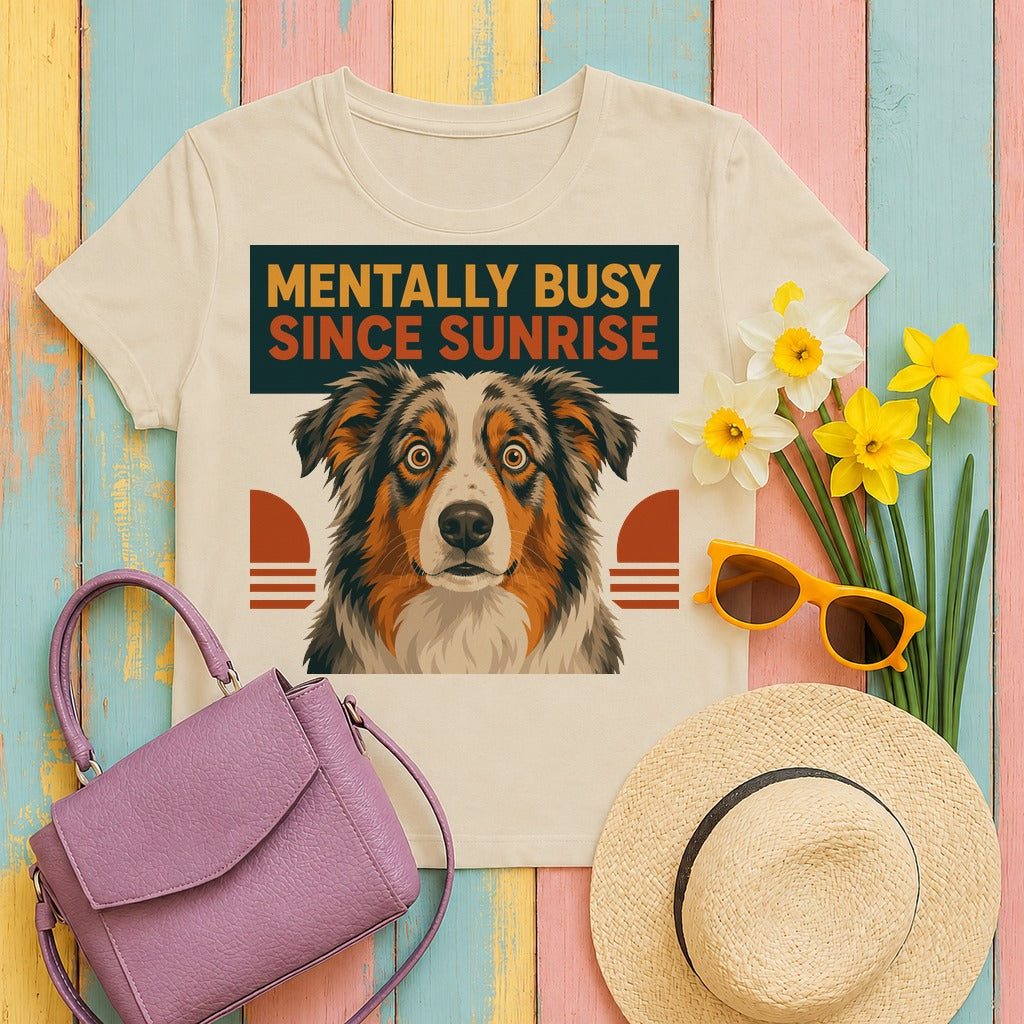 migbackfill the-mentally-busy-aussie-t-shirt tee flat lay hero v8