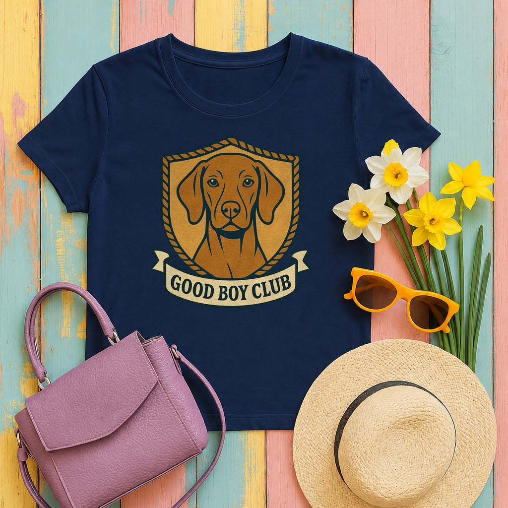 Vizsla Good Boy Club Tee in Navy