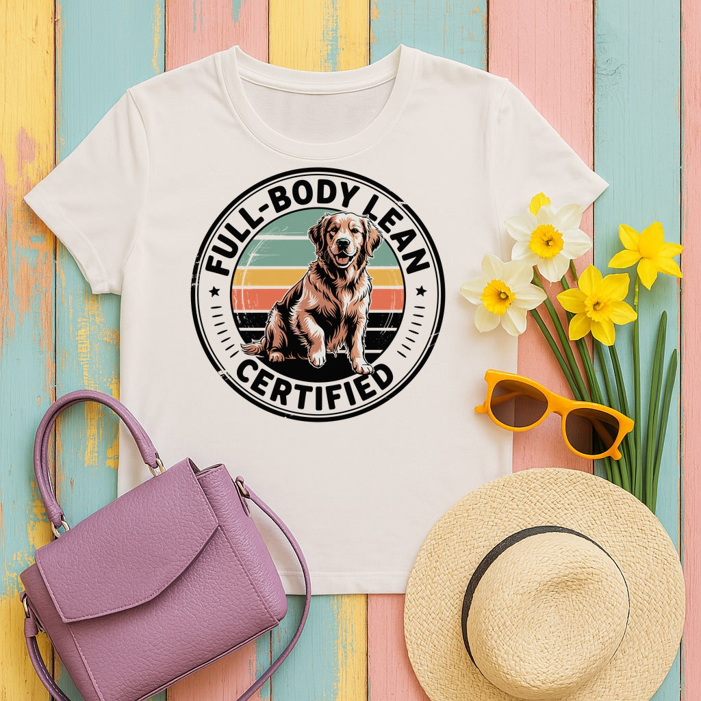 Full Body Lean Certified Golden Retriever T-Shirt in Ice Grey