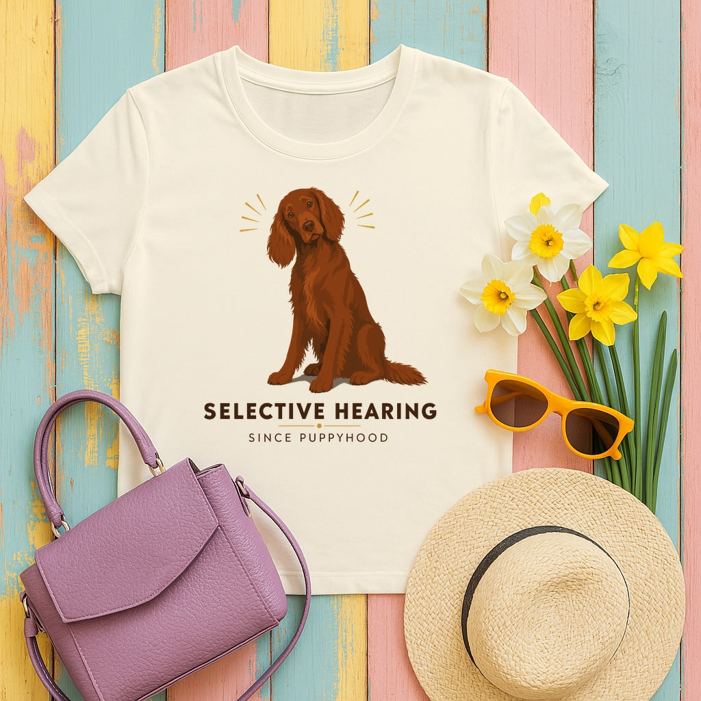 Selective Hearing Irish Setter T-Shirt in Natural