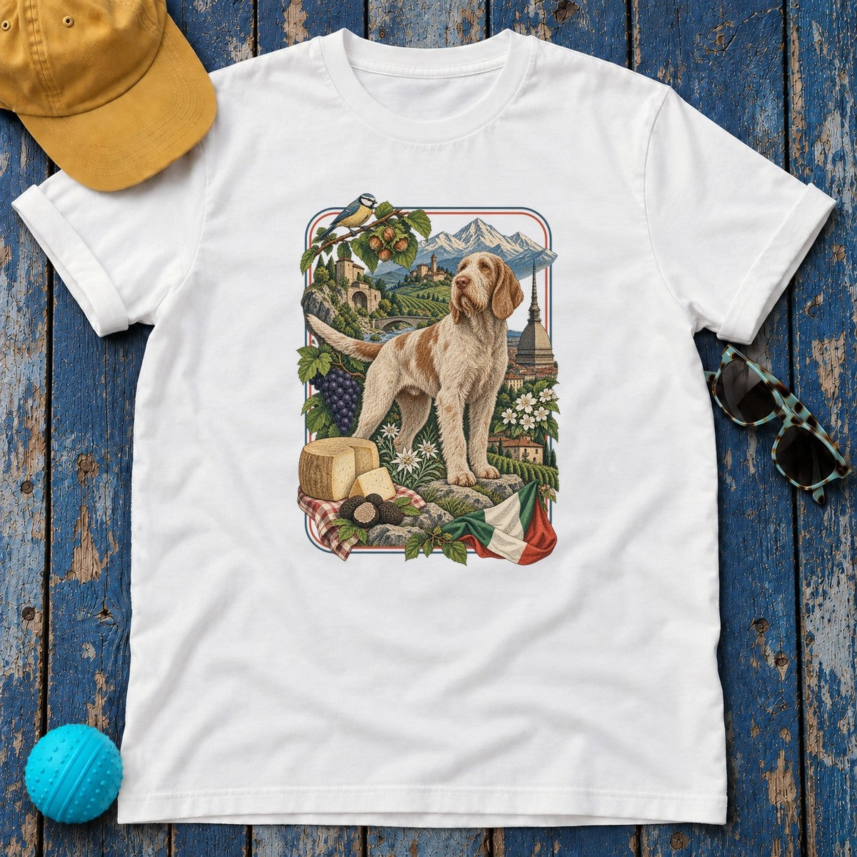 Spinone Italiano Italy Heritage T-Shirt in White