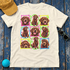 Neon Chocolate Labrador Collage T-Shirt — Natural