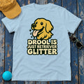 Drool Is Just Retriever Glitter T-Shirt in Light Blue