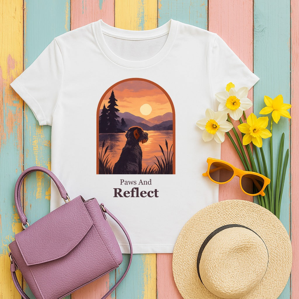 Wirehaired Pointing Griffon Paws and Reflect T-shirt in White