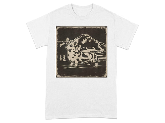 Corgi Dog Standing In Nature Graphic T-shirt product