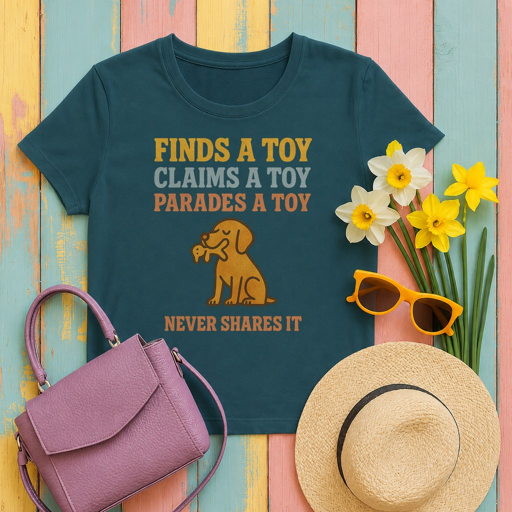 Vizsla Never Shares It Tee in Heather Deep Teal