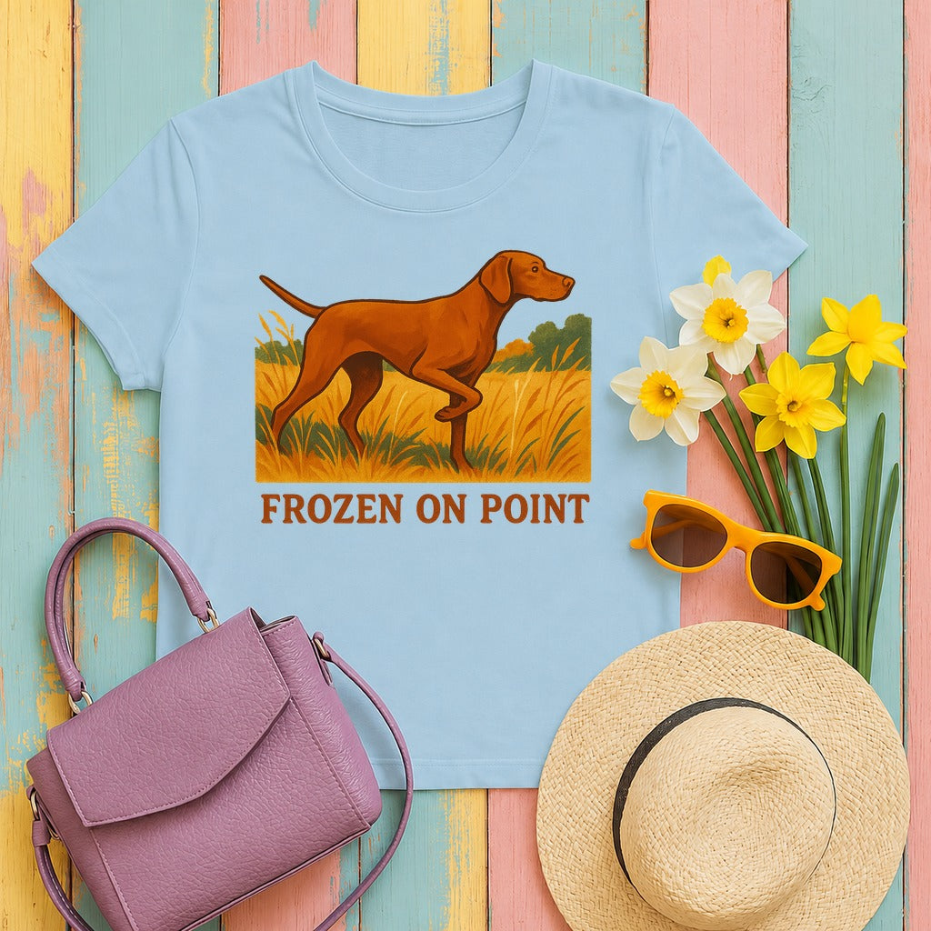 Vizsla Frozen on Point Tee in Light Blue