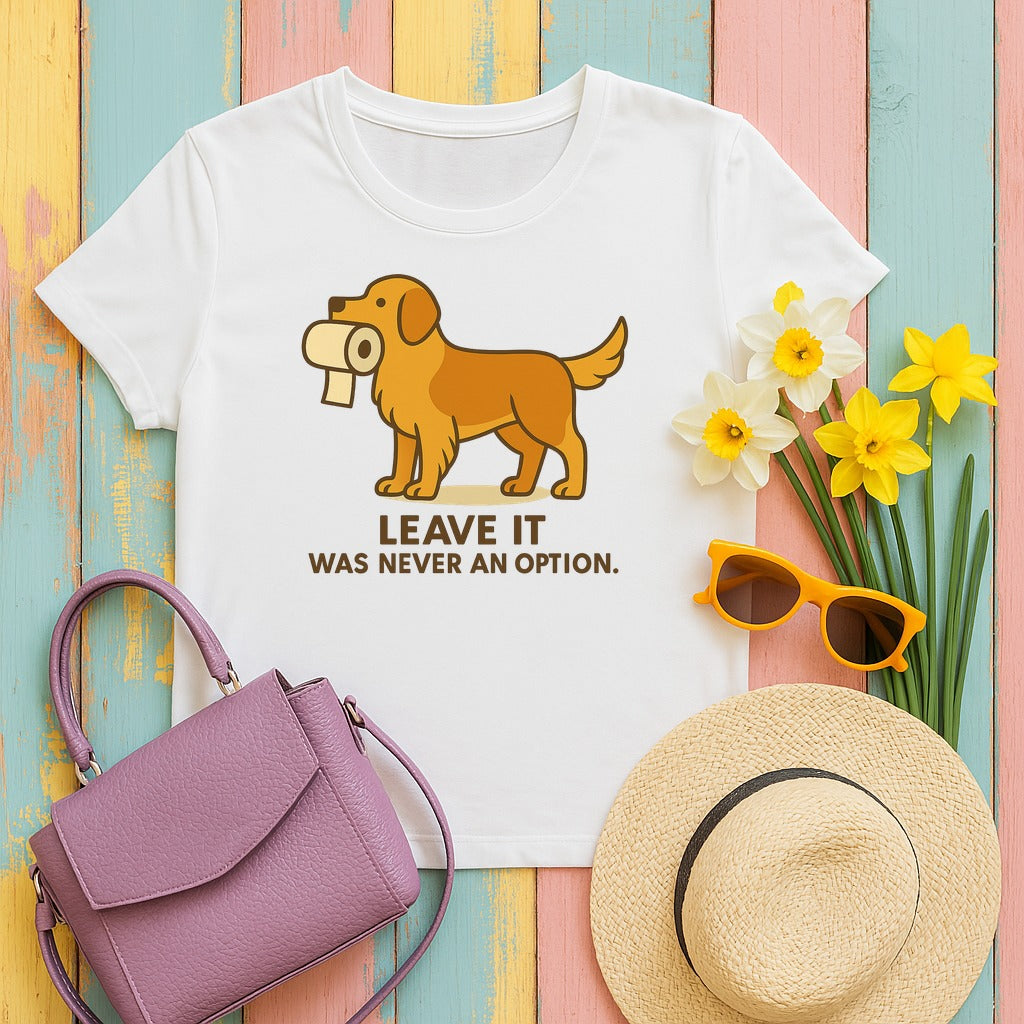 Golden Retriever Leave It Tee in White