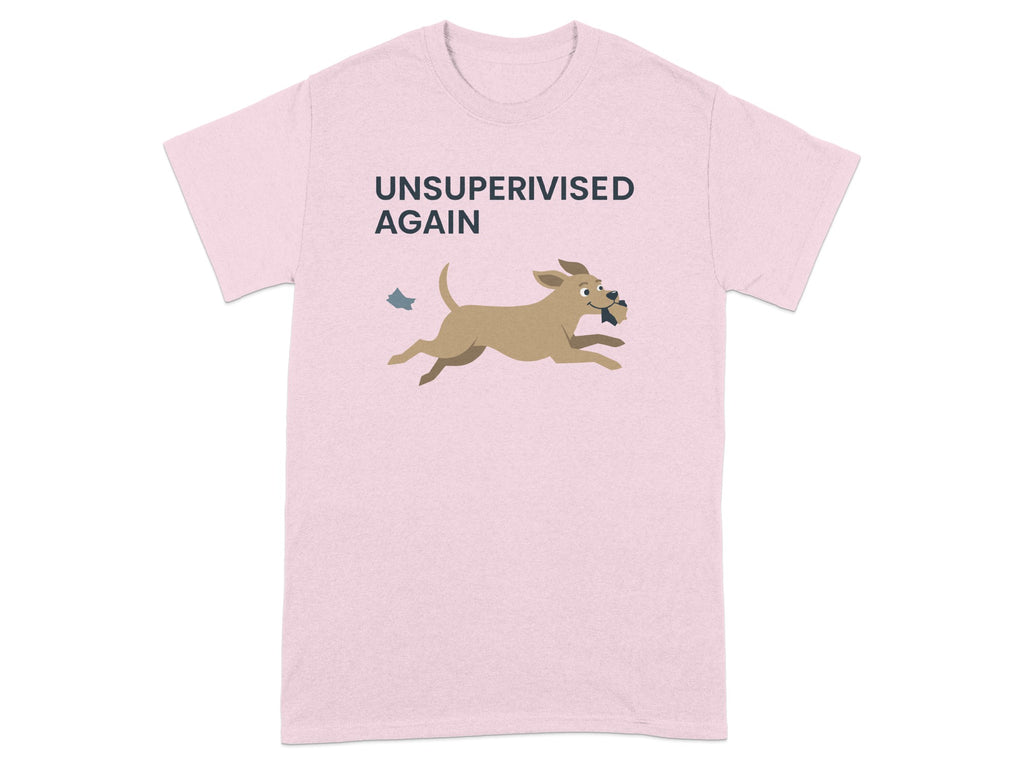 Unsupervised Again Funny Dog Running Graphic T-Shirt