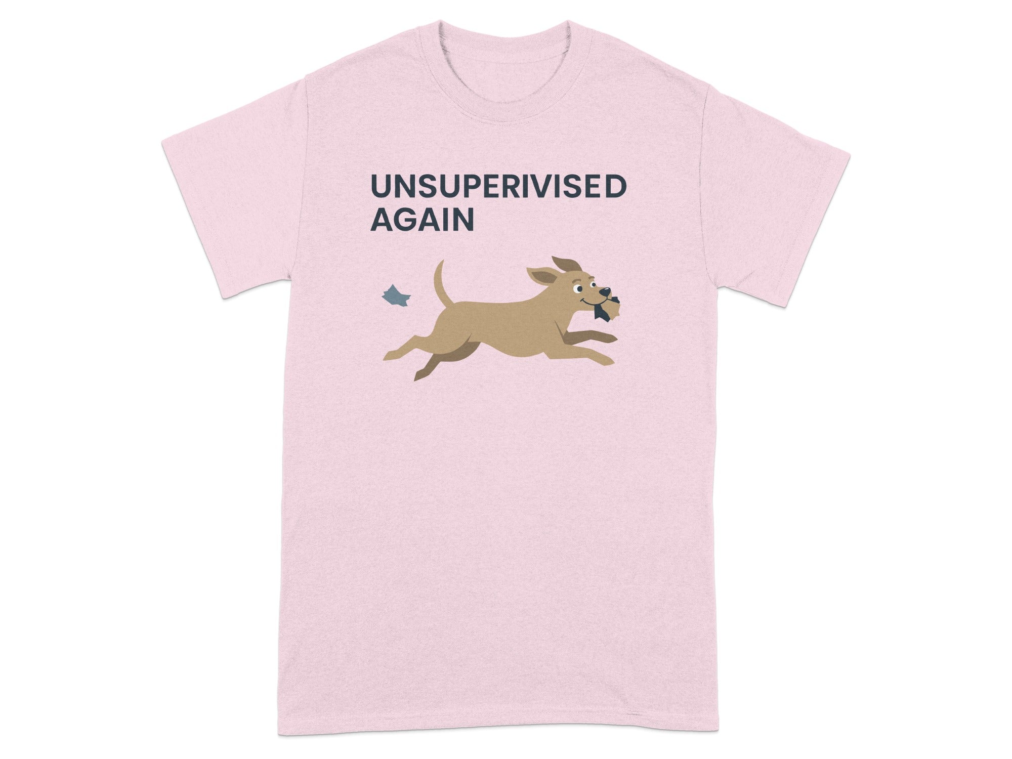 Unsupervised Again Funny Dog Running Graphic T-Shirt