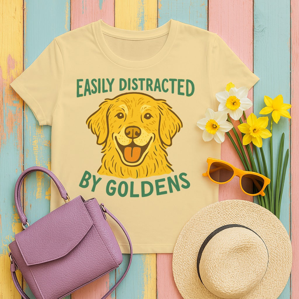 Easily Distracted By Goldens T-Shirt in Yellow Haze
