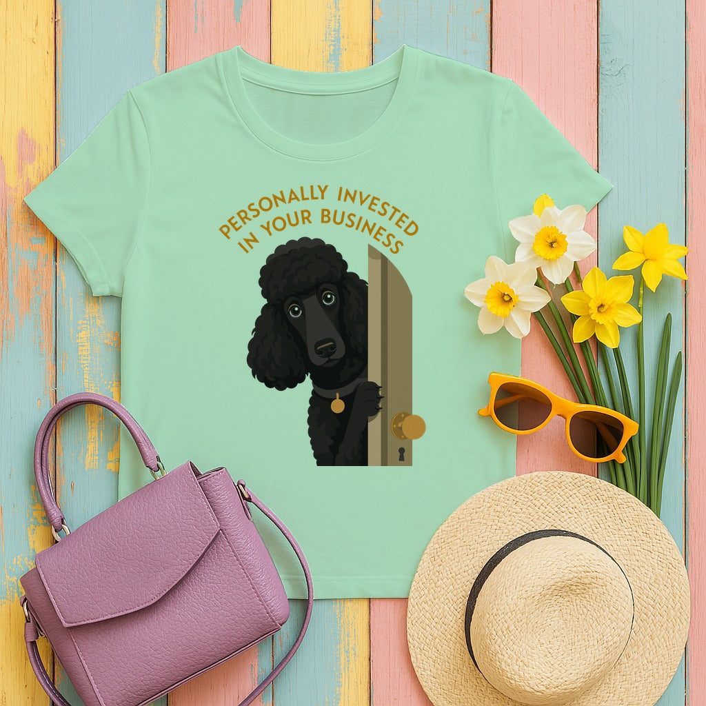 Personally Invested Poodle T-Shirt in Mint Green