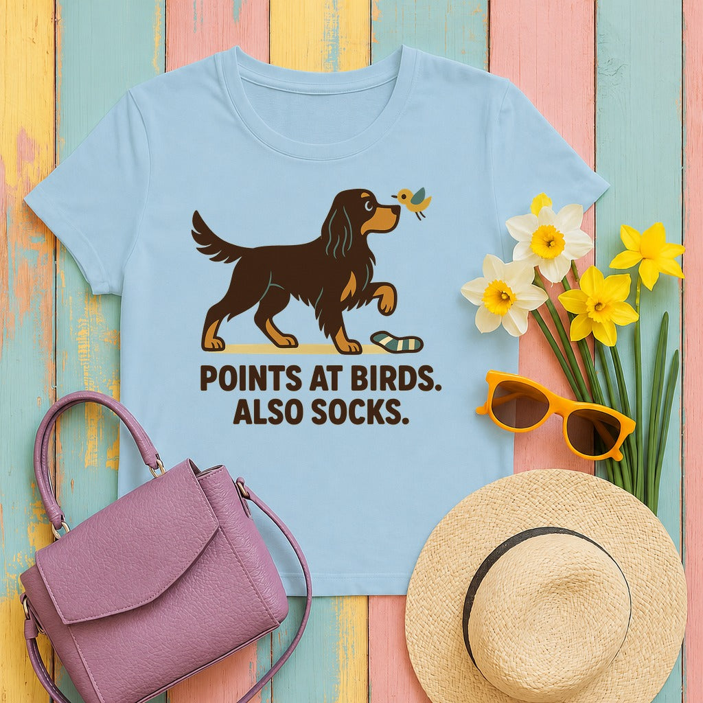 Gordon Points at Birds Also Socks Tee in Light Blue