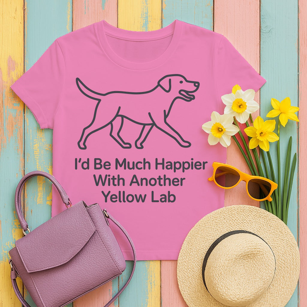 Yellow Lab Happiness Graphic T-Shirt in Azalea