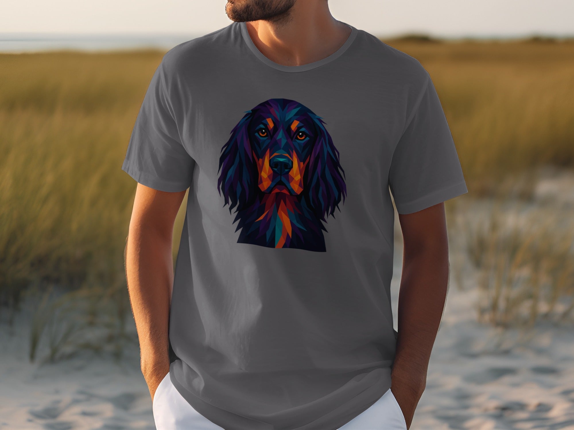 Colorful Dog Print Shirt for Dog Lovers