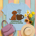 Powered By Vizsla & Coffee T-shirt in Light Blue