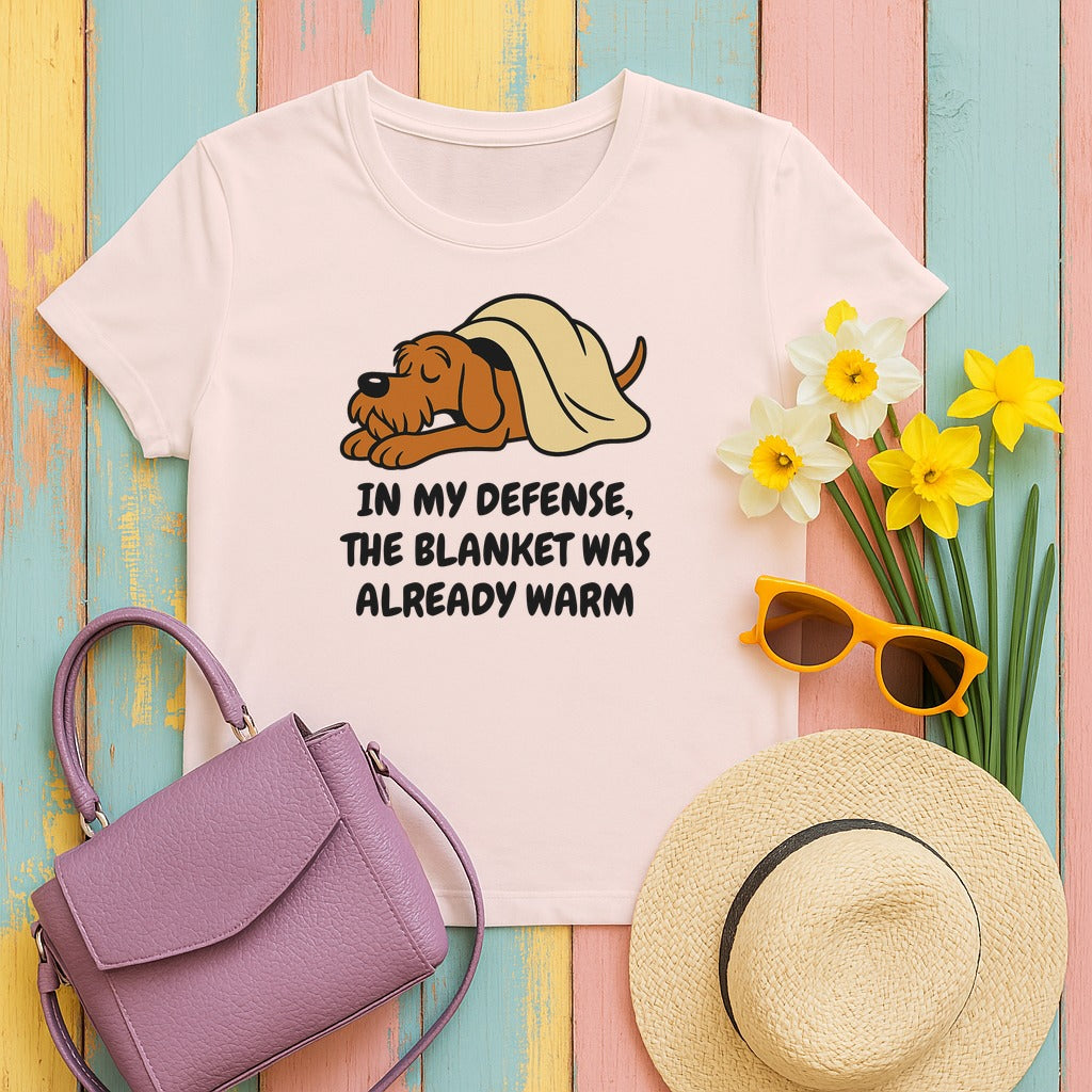 Wirehaired Vizsla Blanket Was Already Warm Tee in Soft Pink