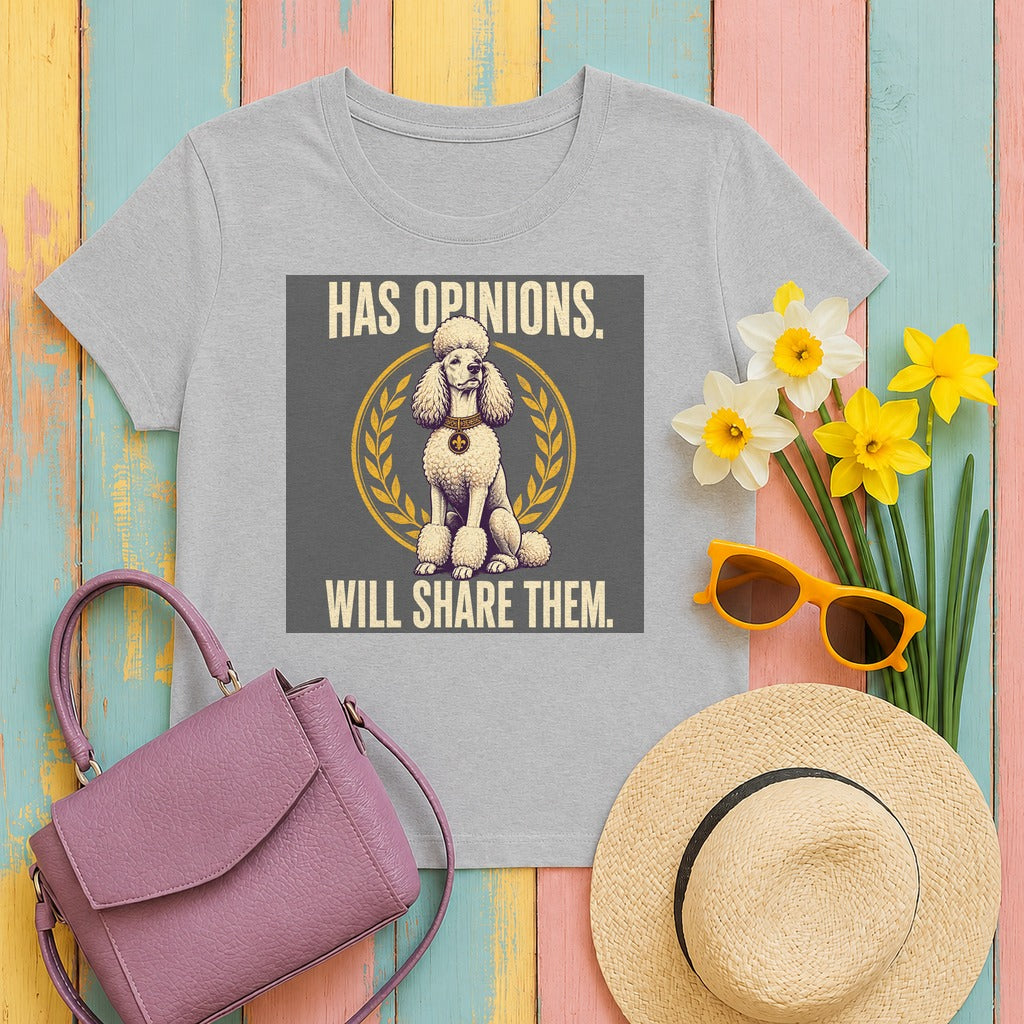 Elegant Opinions Poodle T-Shirt in Sport Grey