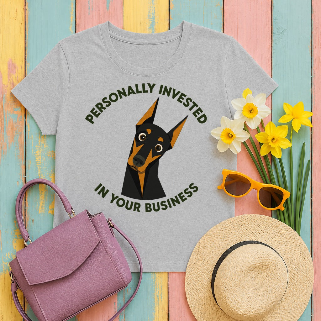 Invested Doberman T-shirt in Sport Grey