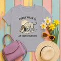 English Setter Every Walk Is an Investigation Tee in Athletic Heather