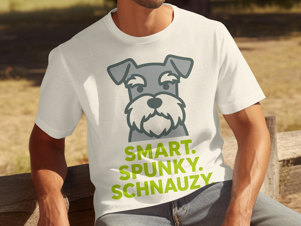 Smart Spunky Schnauzy Dog Print Graphic T-Shirt