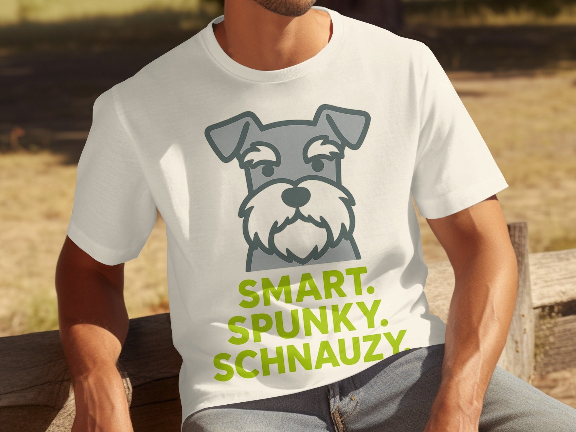 Smart Spunky Schnauzy Dog Print Graphic T-Shirt