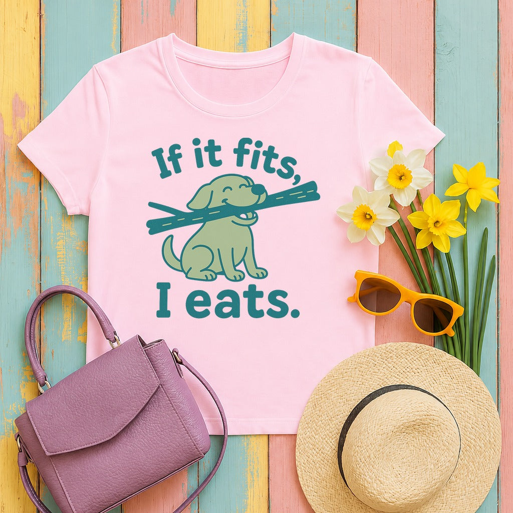 If It Fits I Eats T-Shirt in Light Pink