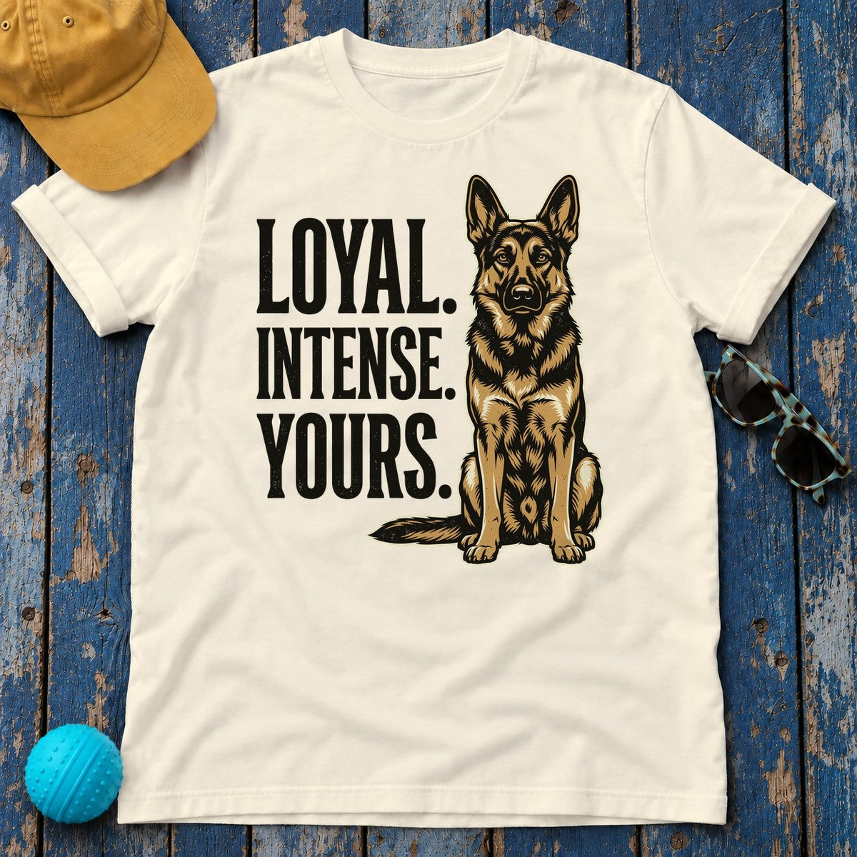 Loyal Spirit German Shepherd Graphic T-Shirt in Natural
