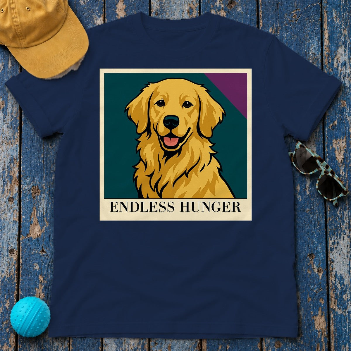 Endless Hunger Golden Retriever T-Shirt in Navy